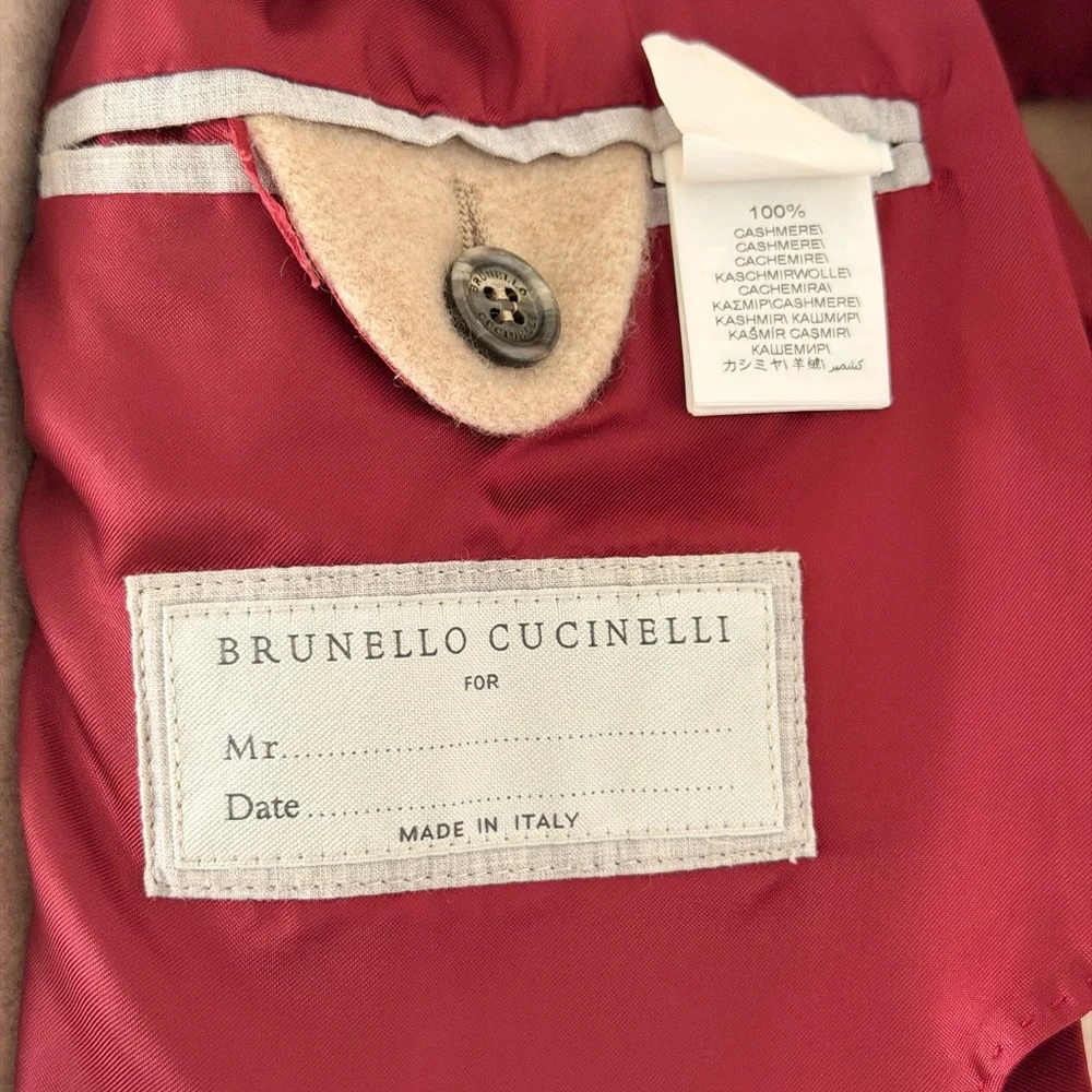 Brunello Cucinelli Beige Sport Coat with Patch Pockets